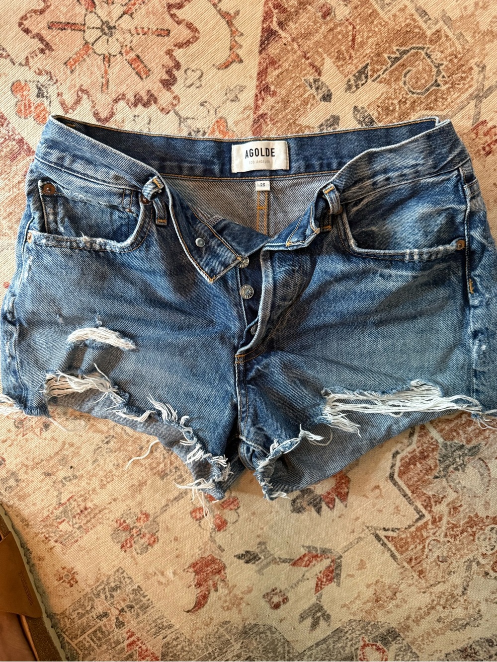 Parker Distressed Blue Denim Cutoff Shorts